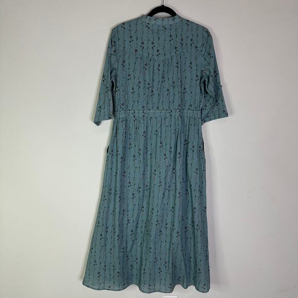 Beau & Ro Floral midi dress size medium button front cottegecore - Picture 3 of 7